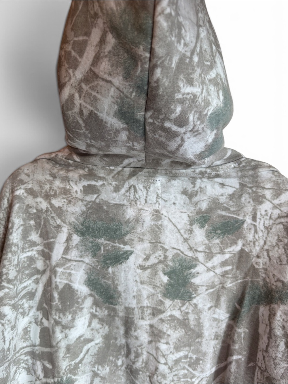 Lily & Lottie Faded Camo Hoodie Size Large White Turquoise Kangaroo Pocket NEW - Picture 7 of 11